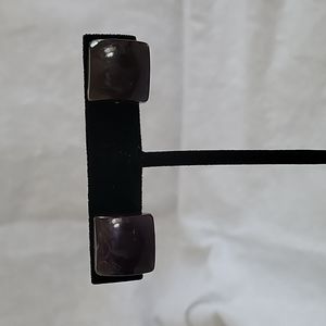 Cabochon Amethyst Clip Earrings